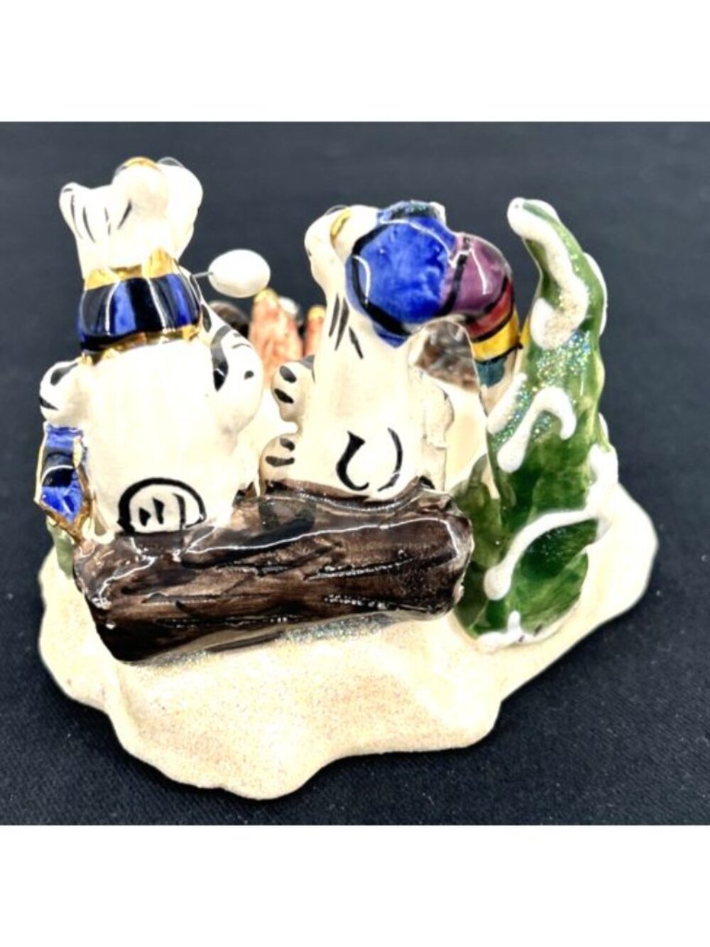 Blue Sky Tea Light Candle Bears Roasting Marshmallows Camp Fire 3" - Picture 5 of 7